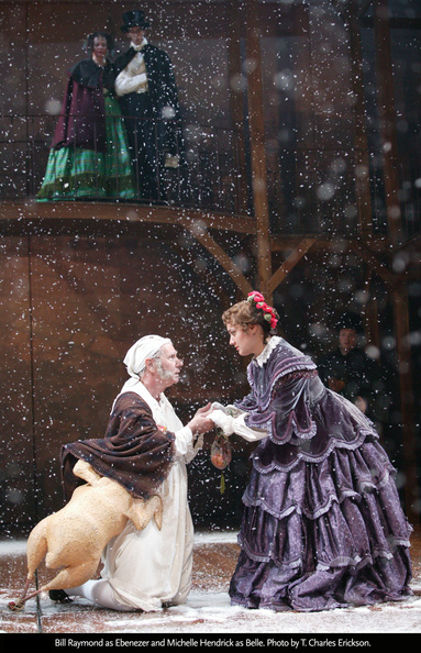 bill raymond as ebenezer scrooge and hendrick as a christmas carol hartford stage